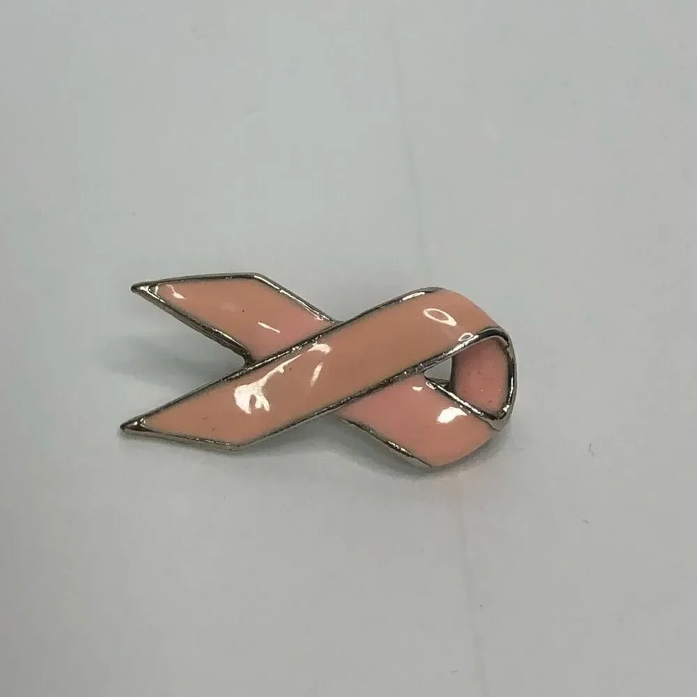 breast cancer pink‎ ribbon awareness pin enamel 1 1/4 inch